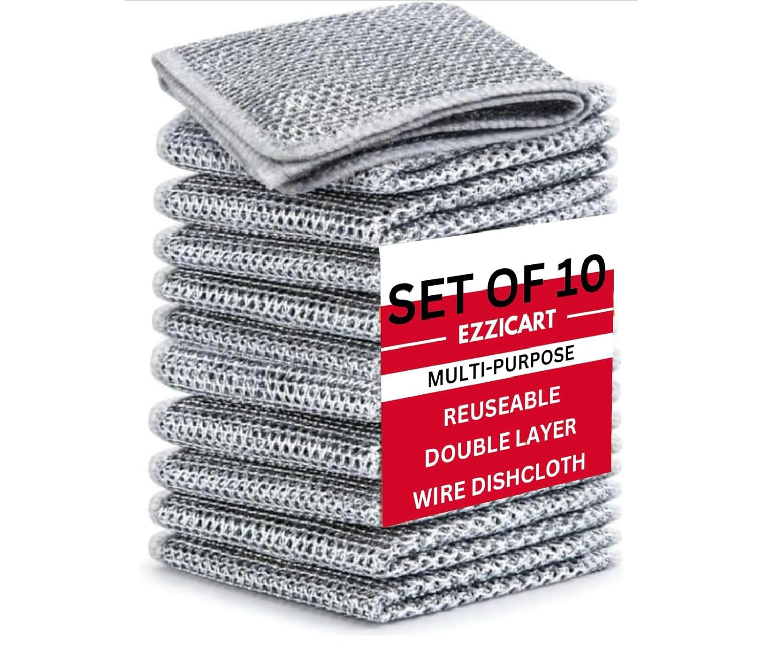 Steel Dish Scrubber, Non-Scratch (Pack of 10)