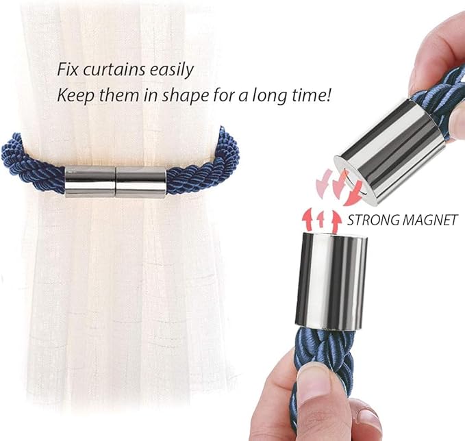Premium Magnetic Curtain Tiebacks – 1 Set (Pack of 2)