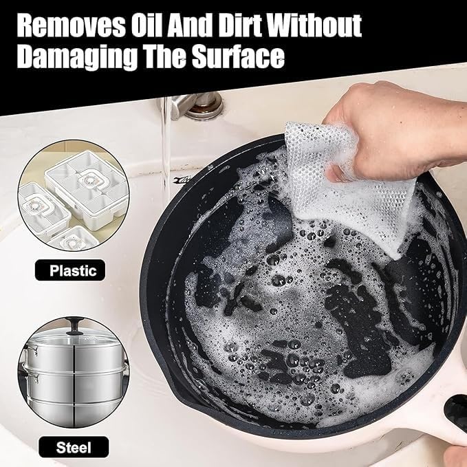 Steel Dish Scrubber, Non-Scratch (Pack of 10)