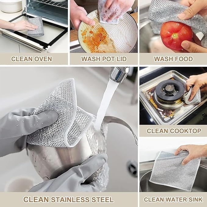 Steel Dish Scrubber, Non-Scratch (Pack of 10)
