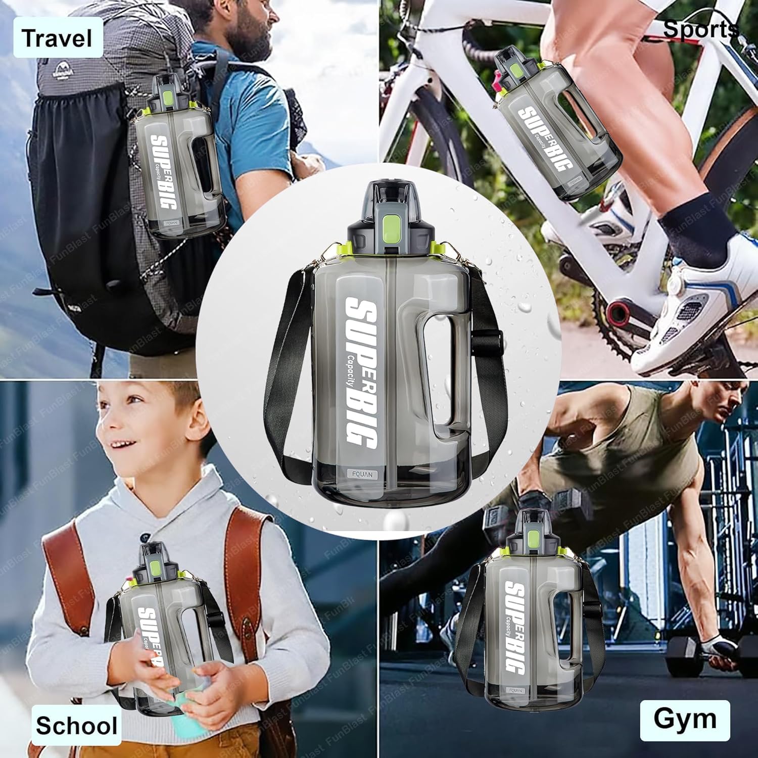 Gym Bottle with belt 1.5L